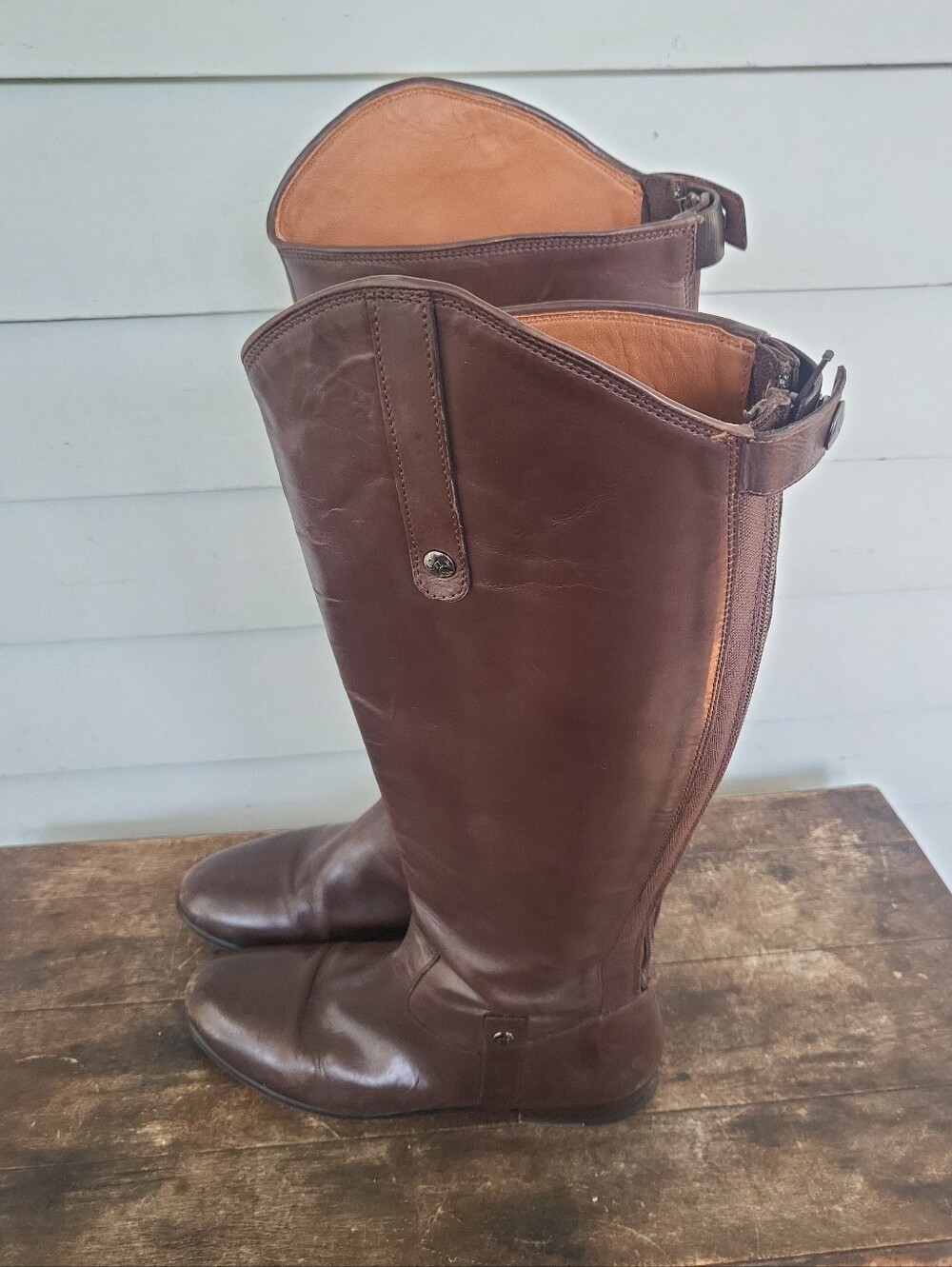 Women's Johnston & Murphy Brown Leather Equestrian Tall Boots 6.5M